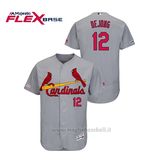 Maglia Baseball Uomo St. Louis Cardinals Paul Dejong 150th Aniversario Patch Autentico Flex Base Grigio